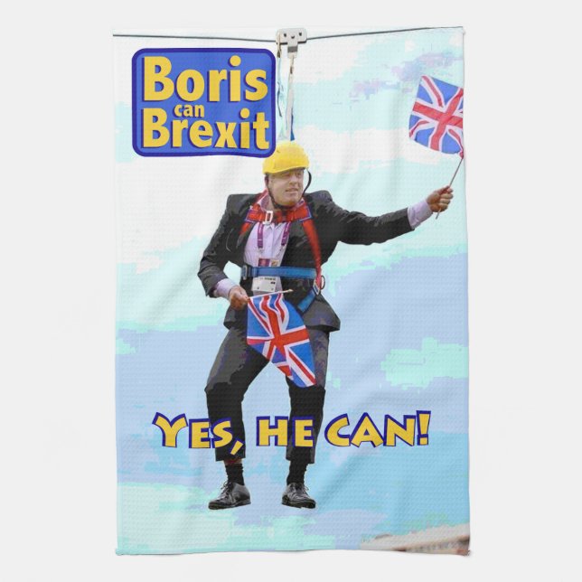 Linge De Cuisine Amusement Boris graphique Johnson Brexit d'image (Vertical)