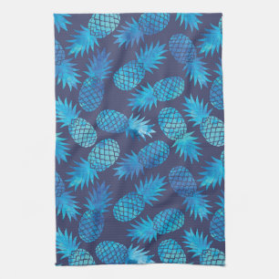 Linge De Cuisine Ananas bleus de colorant de cravate
