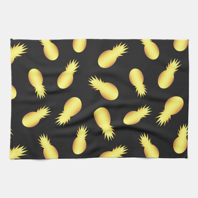 Linge De Cuisine Ananas d'or (Horizontal)