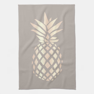 Linge De Cuisine Ananas rose et gris d'or d'en cuivre assez élégant