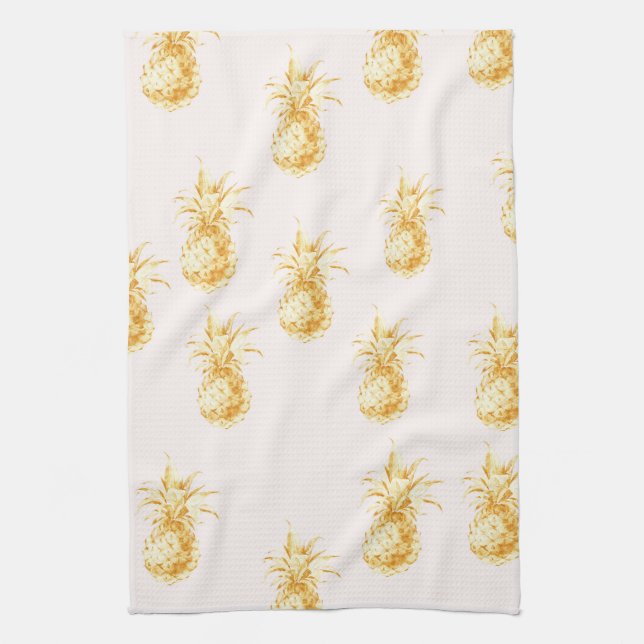 Linge De Cuisine Ananas Tropical Blush Gold (Vertical)