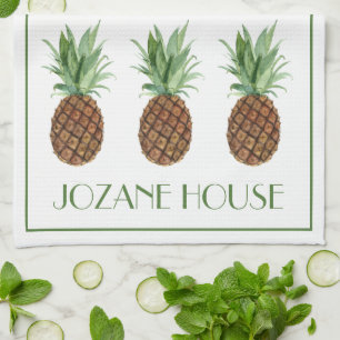 Linge De Cuisine Ananas tropicaux Preppy Personnalisé