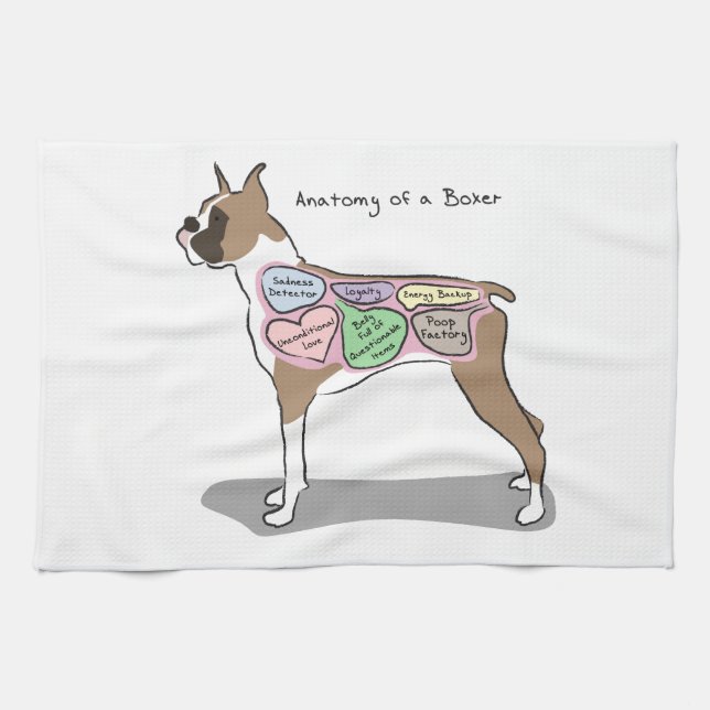 Linge De Cuisine Anatomie des cadeaux d'un chien de boxeur (Horizontal)