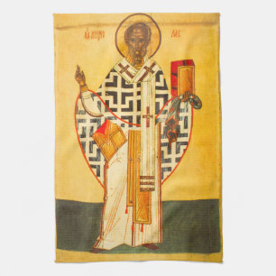 Linge De Cuisine Ancienne icône russe de Saint Nicolas