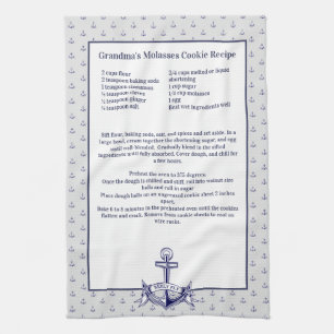 Linge De Cuisine Ancre marine personnalisée Recette de conservation