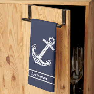 Linge De Cuisine Ancre nautique personnalisée Salle de bain Ocean N