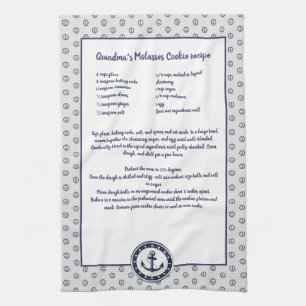 Linge De Cuisine Ancre noire personnalisée Garde-robe de recettes