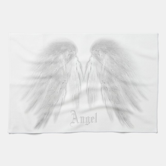 Linge De Cuisine ANGEL WINGS White Nom personnalisé (Horizontal)
