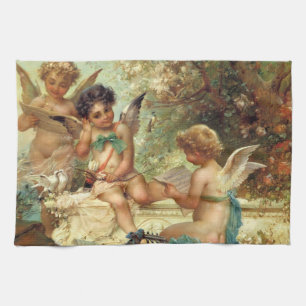 Linge De Cuisine Angels de musicien par Hans Zatzka, Art Victorien