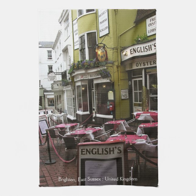 Linge De Cuisine Anglais Eatery Alley, Brighton (UK) Teatowel (Vertical)
