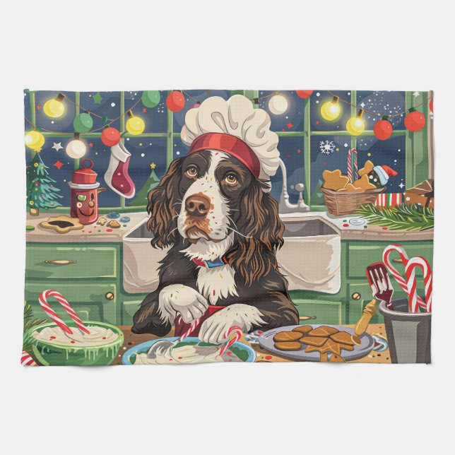 Linge De Cuisine Anglais Springer Spaniel Gastronomie : Festif (Horizontal)