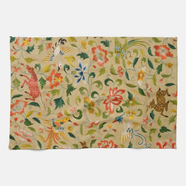 Linge De Cuisine Animal Antique Cheval Oiseau Deer Rabbit (Horizontal)