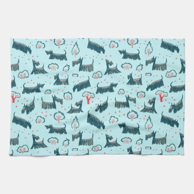 Linge De Cuisine Animal familier écossais d'écossais de Terrier de (Horizontal)