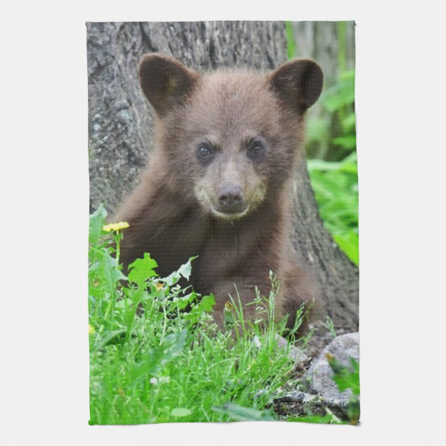 Linge De Cuisine Animaux de bébés cutest | Cube d'ours Brown (Vertical)