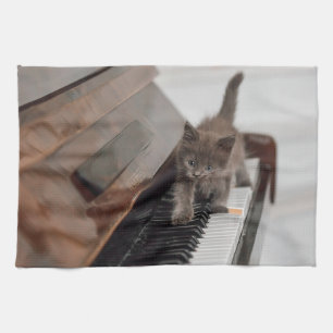 Linge De Cuisine Animaux de bébés cutest   Kitten sur piano