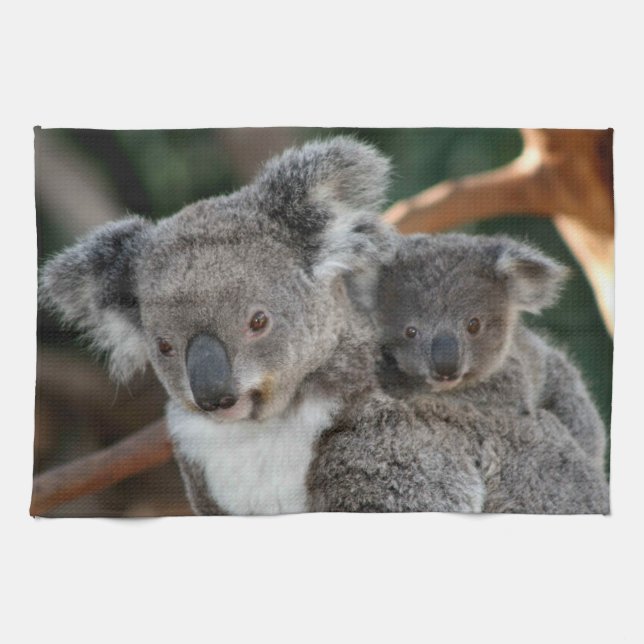 Linge De Cuisine Animaux de bébés cutest | Koala et Joey (Horizontal)
