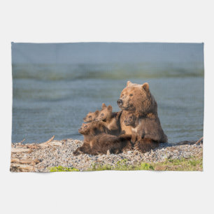 Linge De Cuisine Animaux de bébés cutest   Mère Ours & Cubs