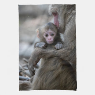 Linge De Cuisine Animaux de bébés cutest   Singe et bébé japonais