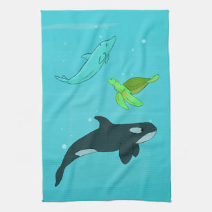 Linge De Cuisine Animaux marins
