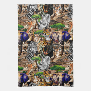 Linge De Cuisine Animaux sauvages de la Savane africaine