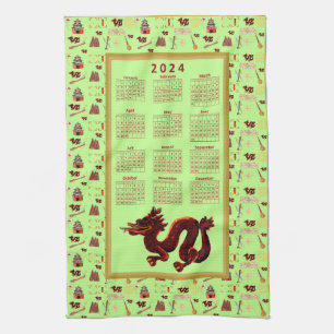 Linge De Cuisine Année civile 2024 de La Chance Musique Dragon