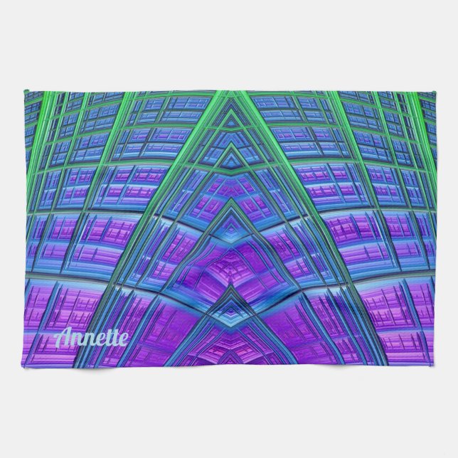 Linge De Cuisine ANNETTE ~ Bleu vert pourpre ~ ORIGINAL ~ (Horizontal)