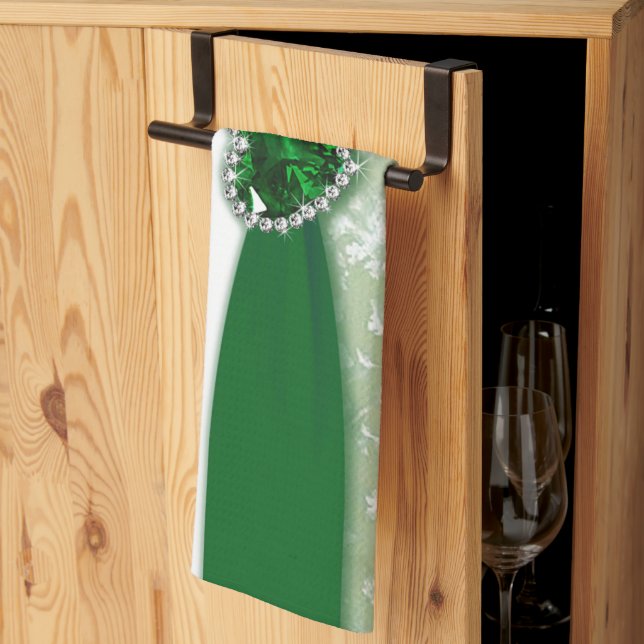 Linge De Cuisine Anniversaire de mariage de damassé (Pliage en tiers)