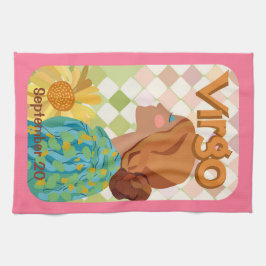 Linge De Cuisine Anniversaire Personnalisable Virgo Zodiac Tea Towe
