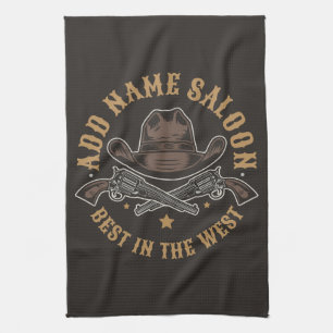 Linge De Cuisine Antique Cowboy Guns AJOUTER NOM Old Wild West Salo
