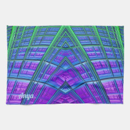 Linge De Cuisine ANYA ~ Bleu vert pourpre ~ ORIGINAL ~