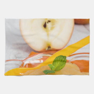 Linge De Cuisine Applesauce à la cannelle et cuillère orange