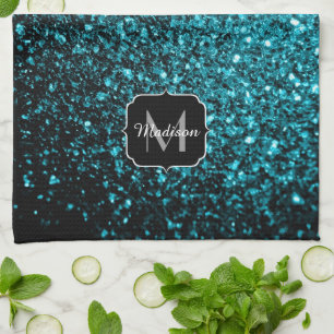 Linge De Cuisine Aqua bleu brillant faux parties scintillant scinti