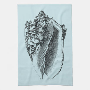 Linge De Cuisine Aqua Conch Shell