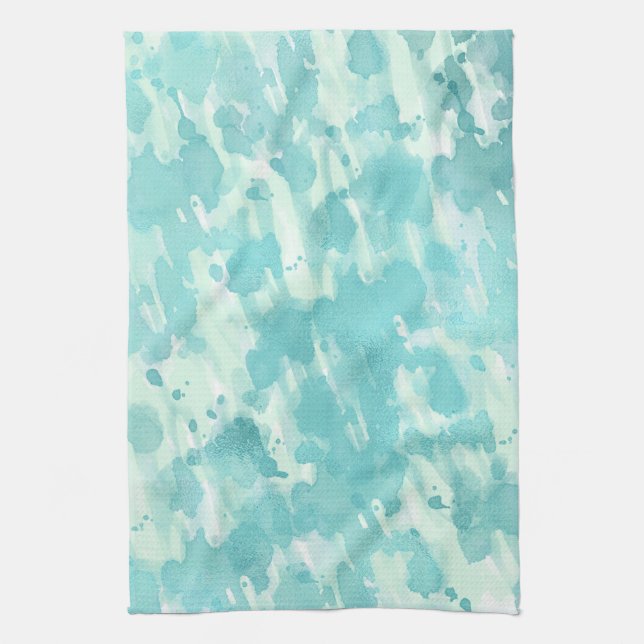 Linge De Cuisine Aqua Mint Abstrait (Vertical)