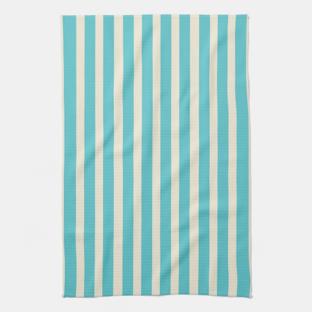 Linge De Cuisine Aqua Stripes (Vertical)