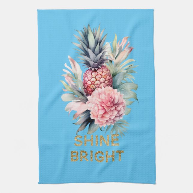 Linge De Cuisine Aqua Tropical Gold Parties scintillant Pinceau (Vertical)