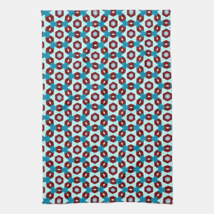 Linge De Cuisine Aqua Turquoise géométrique justePatterns tissu