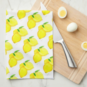 Linge De Cuisine Aquarelle aux citrons Citrus Motif Pays