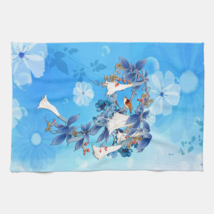 Linge De Cuisine Aquarelle blanche illustrée Tablier de lune