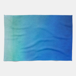 Linge De Cuisine Aquarelle bleue Ombre