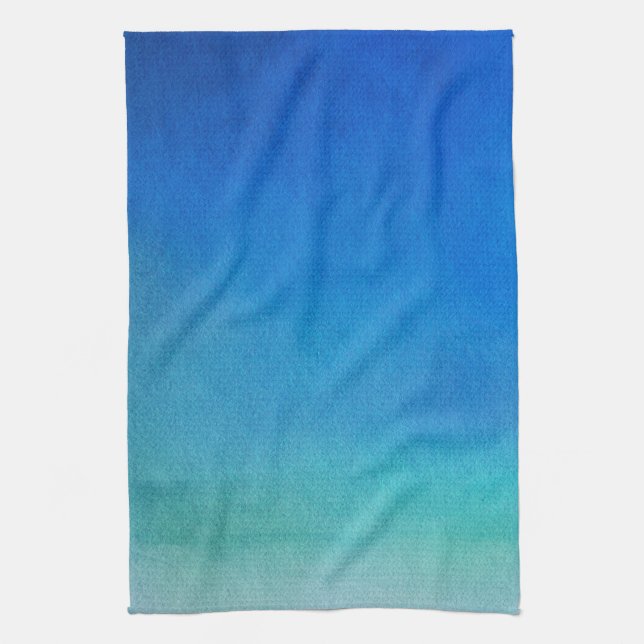 Linge De Cuisine Aquarelle bleue Ombre (Vertical)