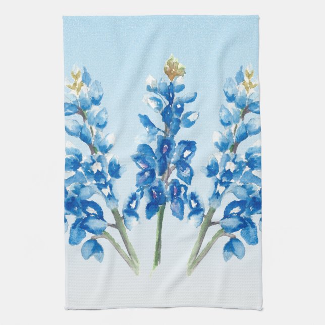Linge De Cuisine Aquarelle Bluebonnets (Vertical)