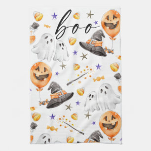 Linge De Cuisine Aquarelle Boo Halloween