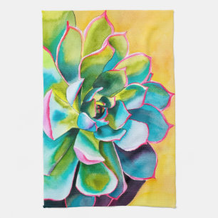 Linge De Cuisine Aquarelle botanique succulent