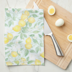 Linge De Cuisine Aquarelle Citron Motif Pastel Lemon doux