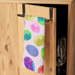 Linge De Cuisine Aquarelle colorée OEufs de Pâques