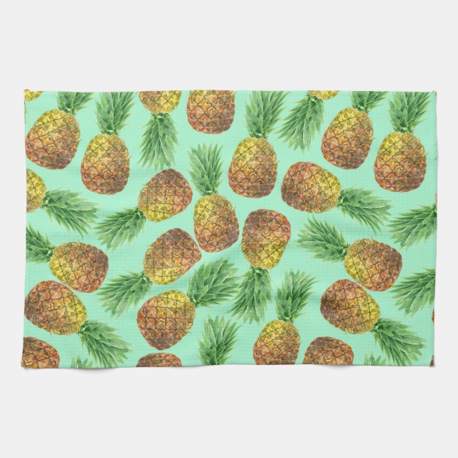 Linge De Cuisine Aquarelle d'ananas 2 (Horizontal)