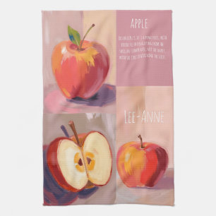 Linge De Cuisine Aquarelle de pommes sur fond texturé