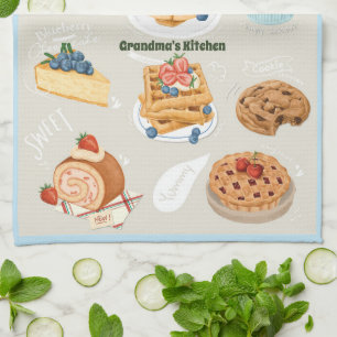 Linge De Cuisine Aquarelle dessert gâteau biscuit tarte à tarte de 