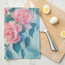 Aquarelle élégante Roses roses 
